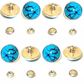 Заклепки-гвоздики для герметика ручной работы из кожи бирюзового цвета 12 мм (100 штук)