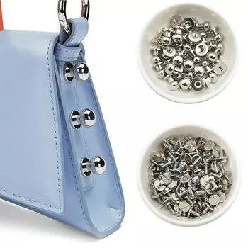 Заклепки различных характеристик, сумки для ногтей с круглой головкой, аксессуары для обуви для ногтей «сделай сам», 10 комплектов 6*4mm серебряный