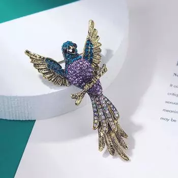 ZAKOL Изысканные Роскошные Броши-Значки Колибри с Полными Кристаллами для Женщин и Мужчин, Высококлассные Классические Значки с Животными, Пряжки