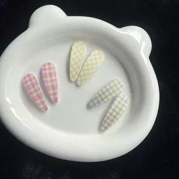 Заколка акриловая цветная боковая заколка для волос женские аксессуары для волос клетчатая заколка для волос в корейском стиле заколка жёлтый