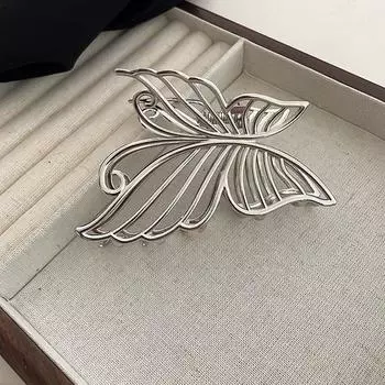 Заколка-акула, большие заколки, серебряный цвет, корейский стиль, заколка-краб, бабочка, коготь, заколка для волос серебряный