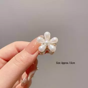 Заколка-акула со стразами и жемчугом 2024 года для элегантных полузавязанных волос