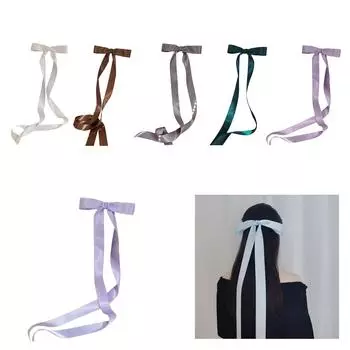 Заколка-бабочка из ленты для волос для девочек, средство для укладки волос, нескользящее женское украшение для волос, заколки для волос, атласные банты для волос, зажим для хвоста 7