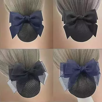 Заколка-бант для стюардессы с мелкой сеткой для профессионального использования