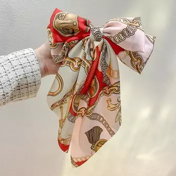 Заколка-бант из плетеного шелка для волос, женская модная, пышная, с принтом, для девочек, плетеной головной убор, заколка, аксессуары для волос