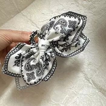 Заколка-бант в стиле бохо с кешью и узором акулы, большие заколки для волос, головные уборы в стиле бохо для отдыха, женские аксессуары для волос