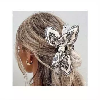 Заколка-бант в стиле бохо с кешью и узором акулы, большие заколки для волос, головные уборы в стиле бохо для отдыха, женские аксессуары для волос