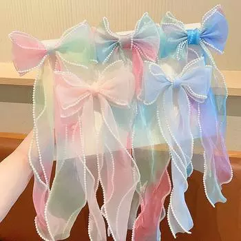 Заколка-бантик для девочек, заколка-лента - аксессуары для волос в стиле принцессы