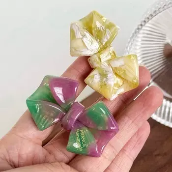 Заколка-бантик из уксусной кислоты с заколкой-уткой в виде мультяшного банта Заколка-бантик из ацетата для волос в виде путешествия синий