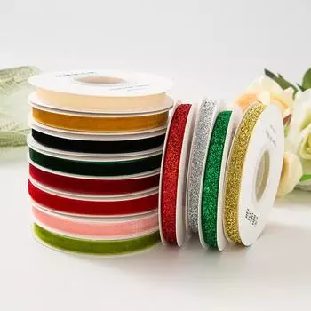 Заколка-бантик из золотой бархатной ленты ручной работы - аксессуар для рождественского украшения своими руками