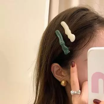 Заколка для боковой челки, уникальный плотный головной убор, шпилька для девочек, фиксирующая челку, шпилька для макияжа, инструменты для макияжа, шпилька для девочек, инструмент для укладки волос зелёный