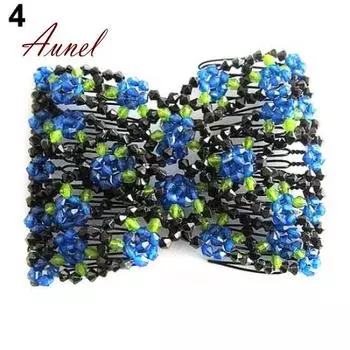 Заколка для длинных волос из двух гребешков синий