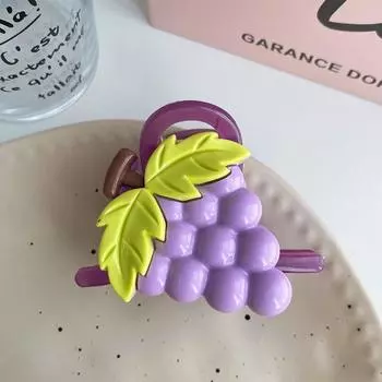 Заколка для когтей в виде арбуза и клубники в корейском стиле, большая заколка в виде акулы, сладкие фрукты, коготь для волос для девочек grape