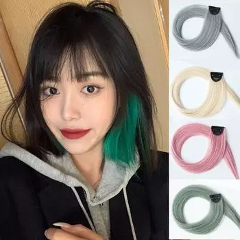 Заколка для наращивания волос 60 см, длинная прямая висячая заколка для парика с ушами, синтетические аксессуары для наращивания волос, заколка для волос