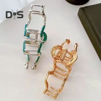 Заколка для волос 2025 года Змеи с противоскользящими зубцами и текстурированной ручкой, заколка для волос, аксессуары для волос в честь китайского Нового года чёрный