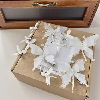 Заколка для волос «бабочка» для женщин с челкой, боковая заколка «утконос», аксессуары для волос в китайском стиле, супер-сказочная заколка для волос «бабочка» из тюля