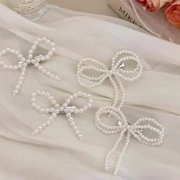 Заколка для волос-бабочка, заколка для волос, бантики, аксессуары для женщин и девушек, корейская сказочная жемчужина, популярная винтажная дизайнерская мини-заколка 2024 года, головной убор