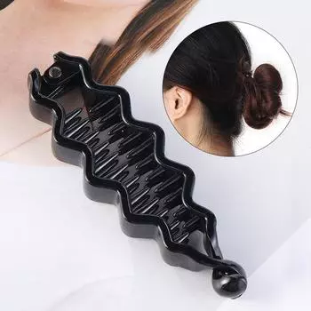 Заколка для волос «банан» черная волнистая заколка для волос ABS пластиковый держатель для хвоста инструменты для укладки для леди чёрный