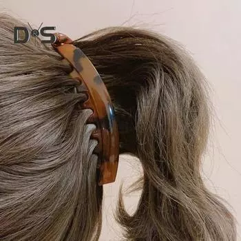 Заколка для волос «банан» для женщин и девочек, большая нескользящая заколка-краб для волос «банан», держатель для волос «конский хвост», аксессуар для укладки густых волос матовый черный