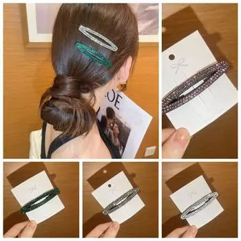 Заколка для волос BB со стразами из циркония, маленькая заколка для волос, персонализированная заколка BB для девочек серебряный