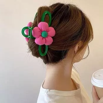 Заколка для волос Большая заколка-цветок Заколка-цветок Заколка-цветок Роза-красный цветок Заколка для волос Акриловая большая зеленая заколка Женская заколка-акула