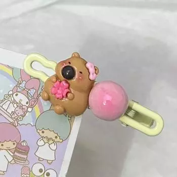 Заколка для волос Capybara Bow, симпатичная заколка для волос в виде животного, студенческие мультяшные заколки для волос, путешествия ice cream
