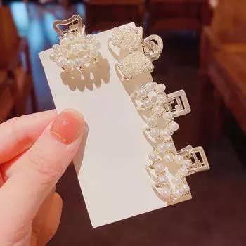 Заколка для волос Celebrity Pearl для детей - небольшой головной убор и аксессуар для челки F827 золотой