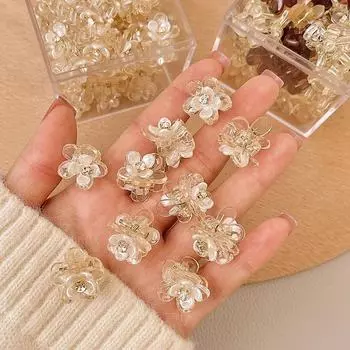 Заколка для волос Diamond Flower - Маленькая заколка в виде акулы для укладки волос на все случаи жизни claw clip (single) шампанского