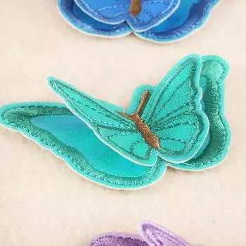 Заколка для волос DIY тканевые аксессуары принадлежности для шитья одежды DIY нашивки аппликации вышитая сетка ткань-бабочка 8.1*5.2cm зелёный