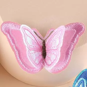 Заколка для волос DIY Вышивание одежды Вышитая сетка Аксессуары для ткани DIY Бабочка Тканевые нашивки Аппликации 8.1*5.2cm зелёный