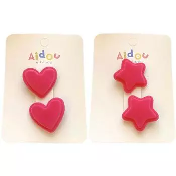 Заколка для волос для девочек 2 шт. Детские заколки для волос Шпильки для волос в форме сердца и звезды Сломанная заколка для волос Детские аксессуары для волос heart