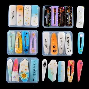 Заколка для волос для девочек, форма для изготовления силиконовой смолы, эпоксидной смолы, форма для литья DIY Craft MD3635