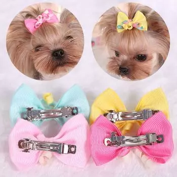 Заколка для волос для домашних животных, милых щенков, заколки для волос, бантики-бабочки, заколки для волос с бантом
