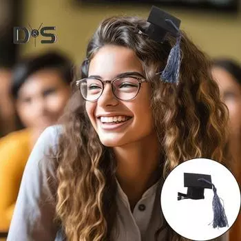 Заколка для волос для выпускного, фетровая ткань, докторская шляпа, мини-шапочка с кисточкой, заколка для волос, детский сад, колледж, вечеринка, аксессуар красный