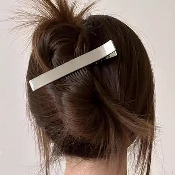 Заколка для волос для женщин Duckbill Metal Grab Curly Long серебряный