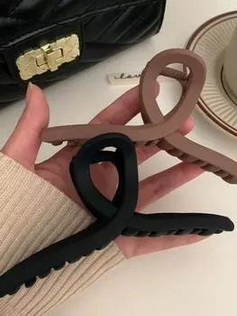 Заколка для волос для женщин, заколка для ложки на затылке, модная заколка в виде акулы, ощущение минимализма и высокого класса, новая заколка для волос с матовым эффектом. 2 Pack Black чёрный