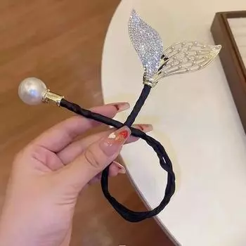 Заколка для волос «Хвост кита» со стразами и цветами, резинка для волос, ленивые бигуди, аксессуары для волос, инструмент для укладки волос A