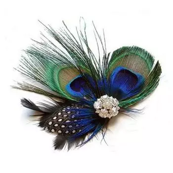Заколка для волос из искусственного пера павлина, женская заколка для волос, головной убор, карнавальное нарядное платье, заколка для волос, аксессуары для волос
