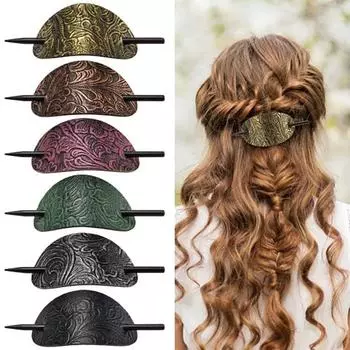 Заколка для волос из искусственной кожи, держатели для хвоста, кожаные заколки для волос, резинка для волос, палочки для волос, заколка для волос
