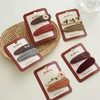 Заколка для волос из корейской ткани, новые минималистичные заколки в клетку, детские зажимы для волос с каплями воды, заколки для девочек, аксессуары для волос, головные уборы