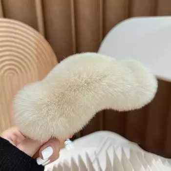 Заколка для волос из кроличьего меха рекс 16 см, черная, розовая, большого размера, шпильки, заколки для женщин, девочек, для хвостика, темпераментные зажимы, аксессуары для волос