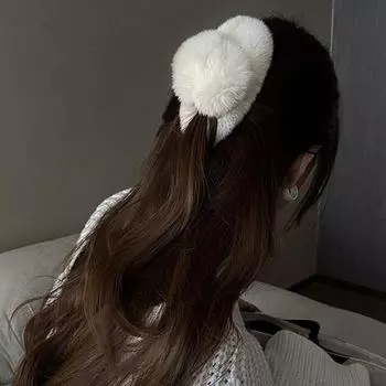 заколка для волос из меха кролика Монизиана, заколка для волос из меха, заколка для волос из пучка