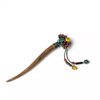 Заколка для волос из зеленого сандалового дерева, заколка для волос в стиле ретро, элегантная заколка для волос as the picture