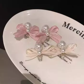 Заколка для волос Milky Holiday Peach Tea Pearl: Женская принцесса боковая челка клипса