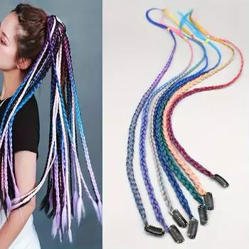 Заколка для волос «Мультиэтническая посадка» 24-дюймовая заплетенная коса с градиентом — универсальный парик в стиле джаз и грязные косы для женщин