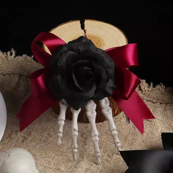 Заколка для волос на Хэллоуин для взрослых, универсальный головной убор для карнавала и представления Black Rose