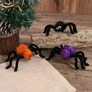 Заколка для волос «Паук» на Хэллоуин, украшения для вечеринок для детей и взрослых на Хэллоуин, реквизит, забавная заколка для волос «Паук», аксессуары для волос One Size оранжевый