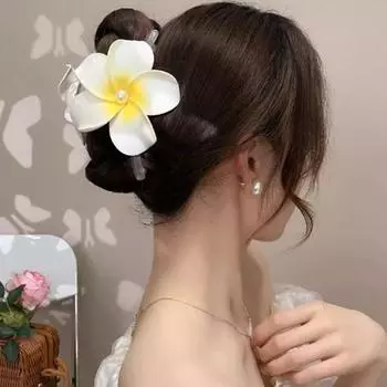 Заколка для волос Pearl Eggflower с изображением акулы и жасмина style3