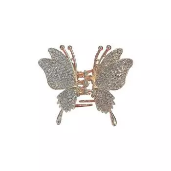 Заколка для волос, полная бриллиантов, супер вспышка, 2023, элегантная заколка-бабочка и акула, темперамент, средний заколка для волос, женские волосы