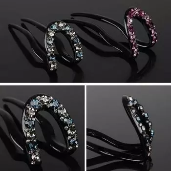 Заколка для волос, расческа, женская заколка для волос, U-образный головной убор со стразами, классическая заколка для волос, высокая прическа 11cm